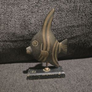 Rosenthal Netter | MCM Brass & Enamel Striped Angelfish